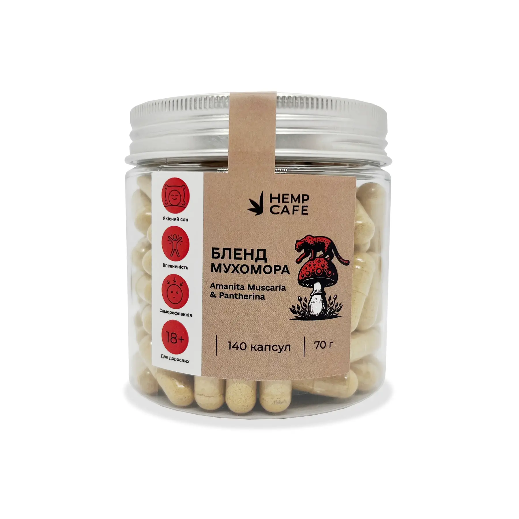 Бленд мухомора Amanita Muscaria&Pantherina 140 капсул - Зображення 4